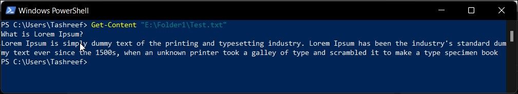 get content powershell command