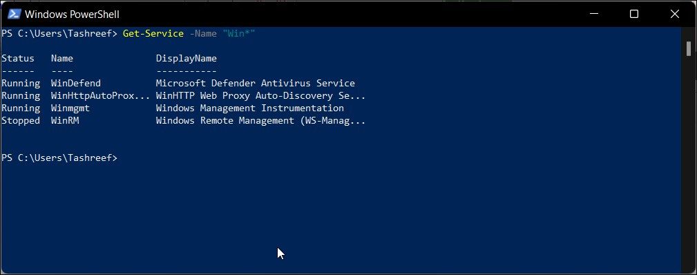 get service command powershell