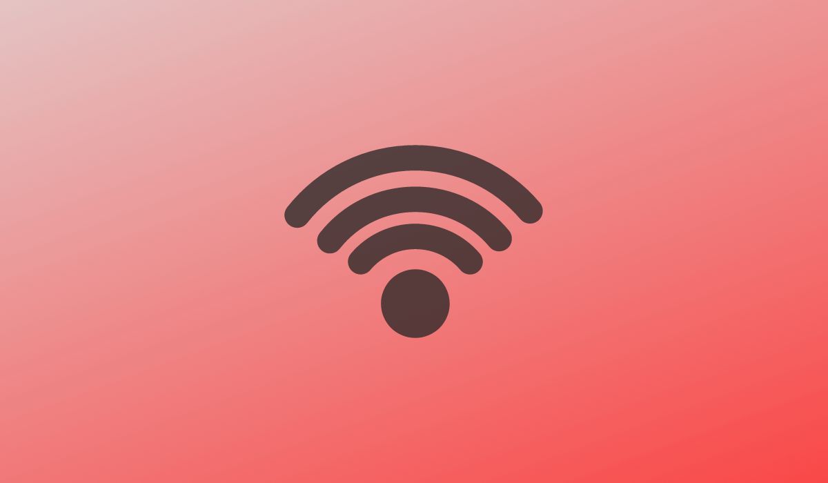 WiFi symbol seen on red background
