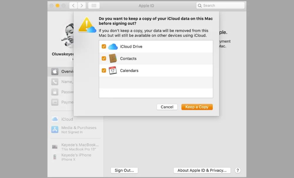 ذخیره یک کپی از داده های iCloud در Mac