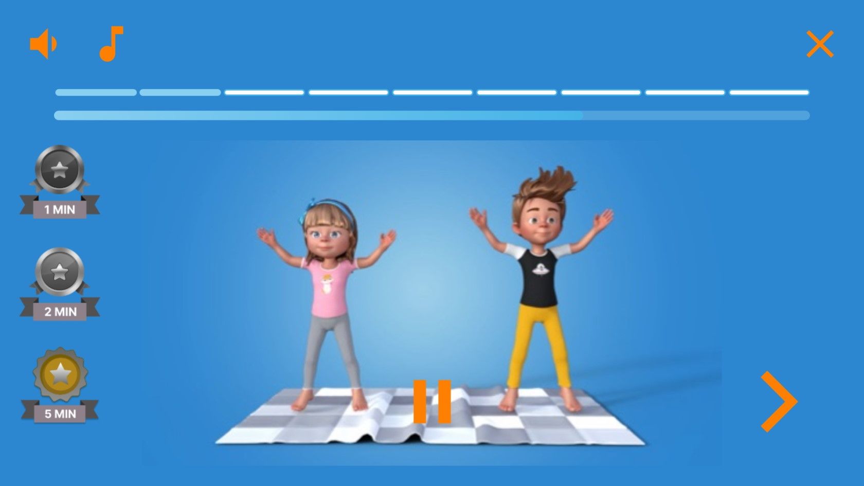 kids fitness mobile workout exercising app