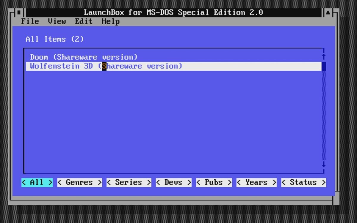 Launchbox DOS games launcher