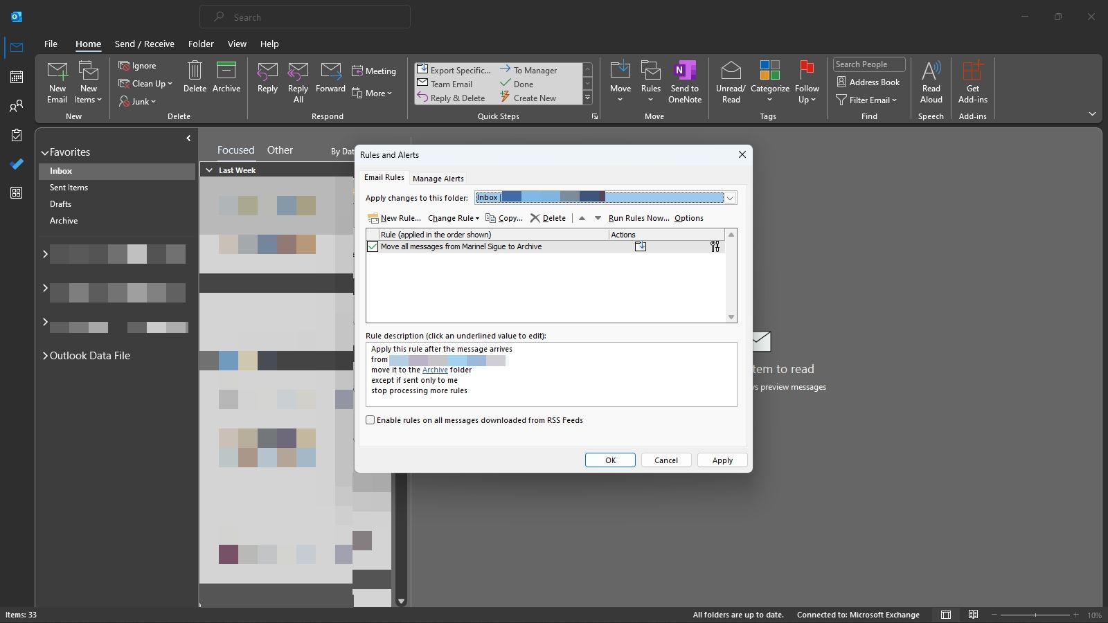 outlook manage rules and alerts window
