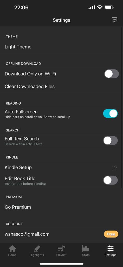 Screenshot showing PaperSpan's settings