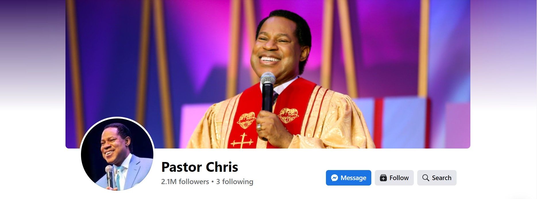 pastor chris facebook page with cover photo