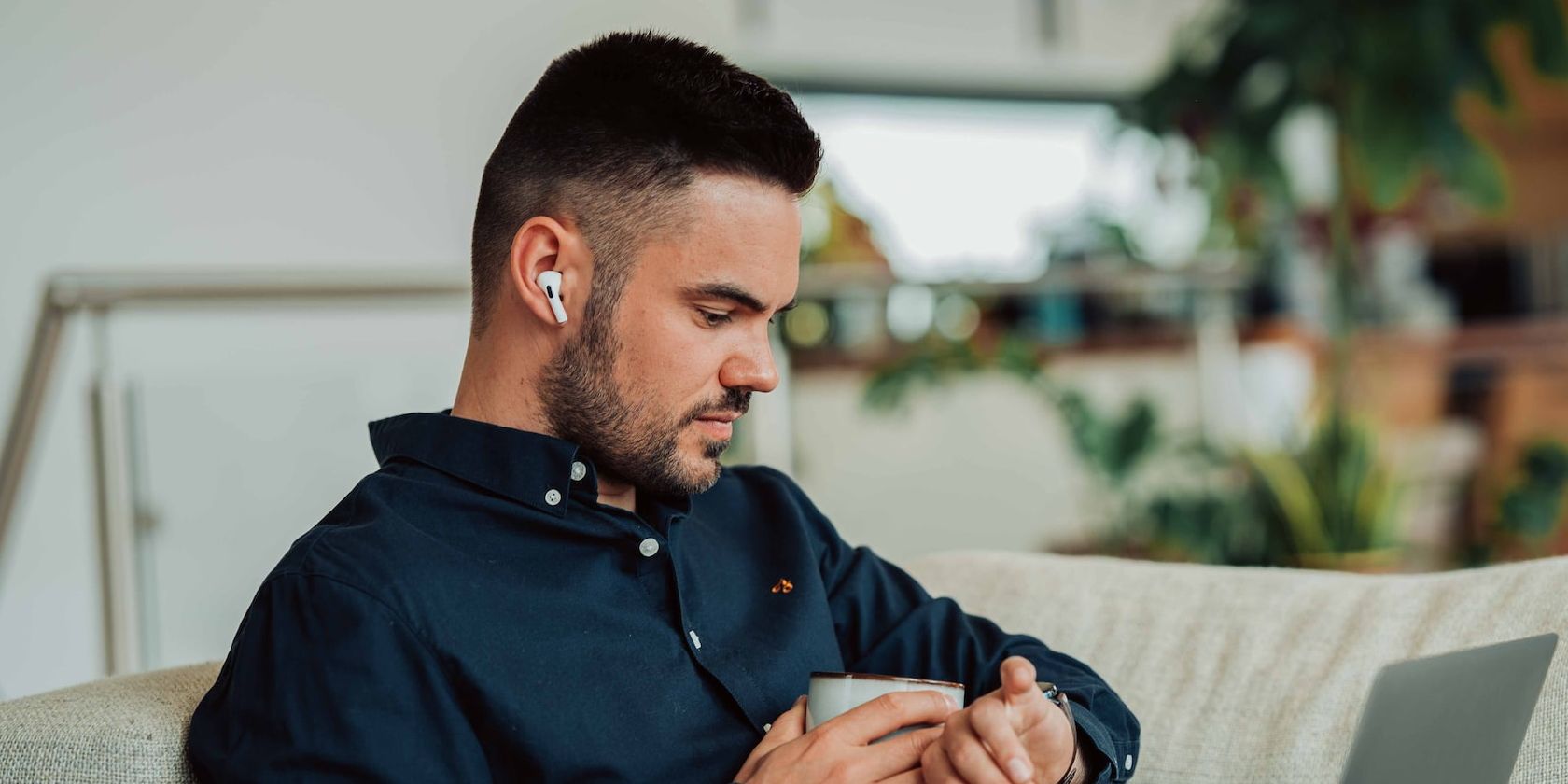 person using AirPods Pro