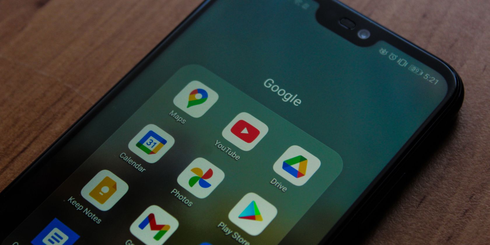 Phone screen displaying apps