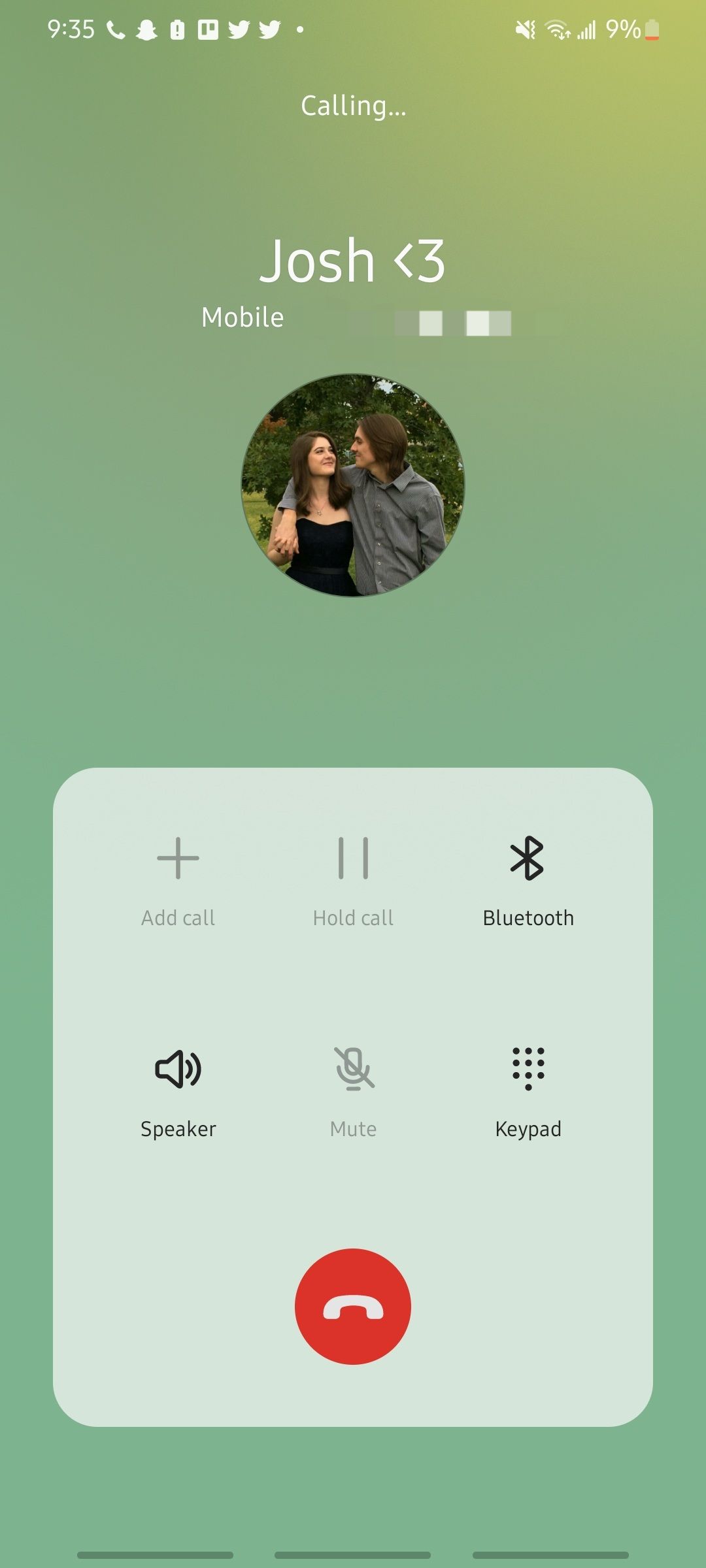 phone call screen on android