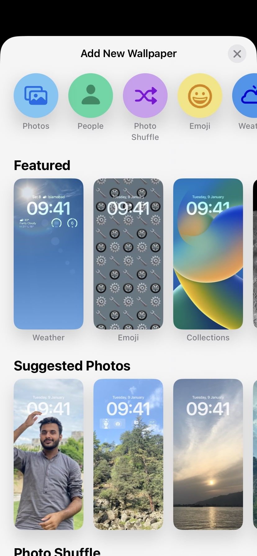 photo shuffle in iOS