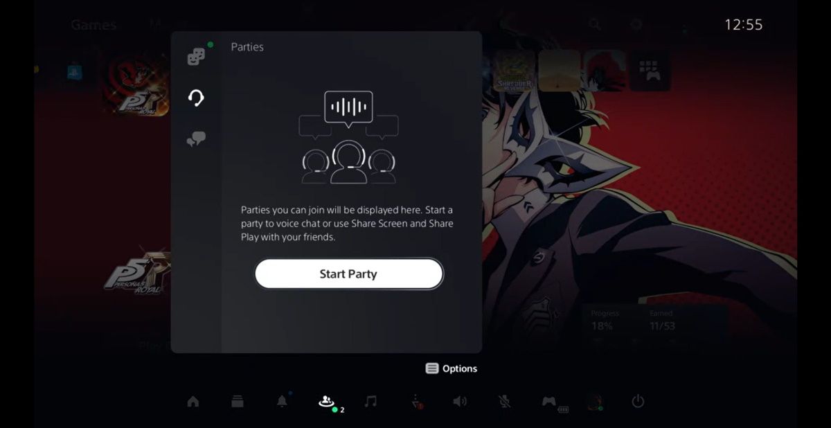 starting a party on playstation 5