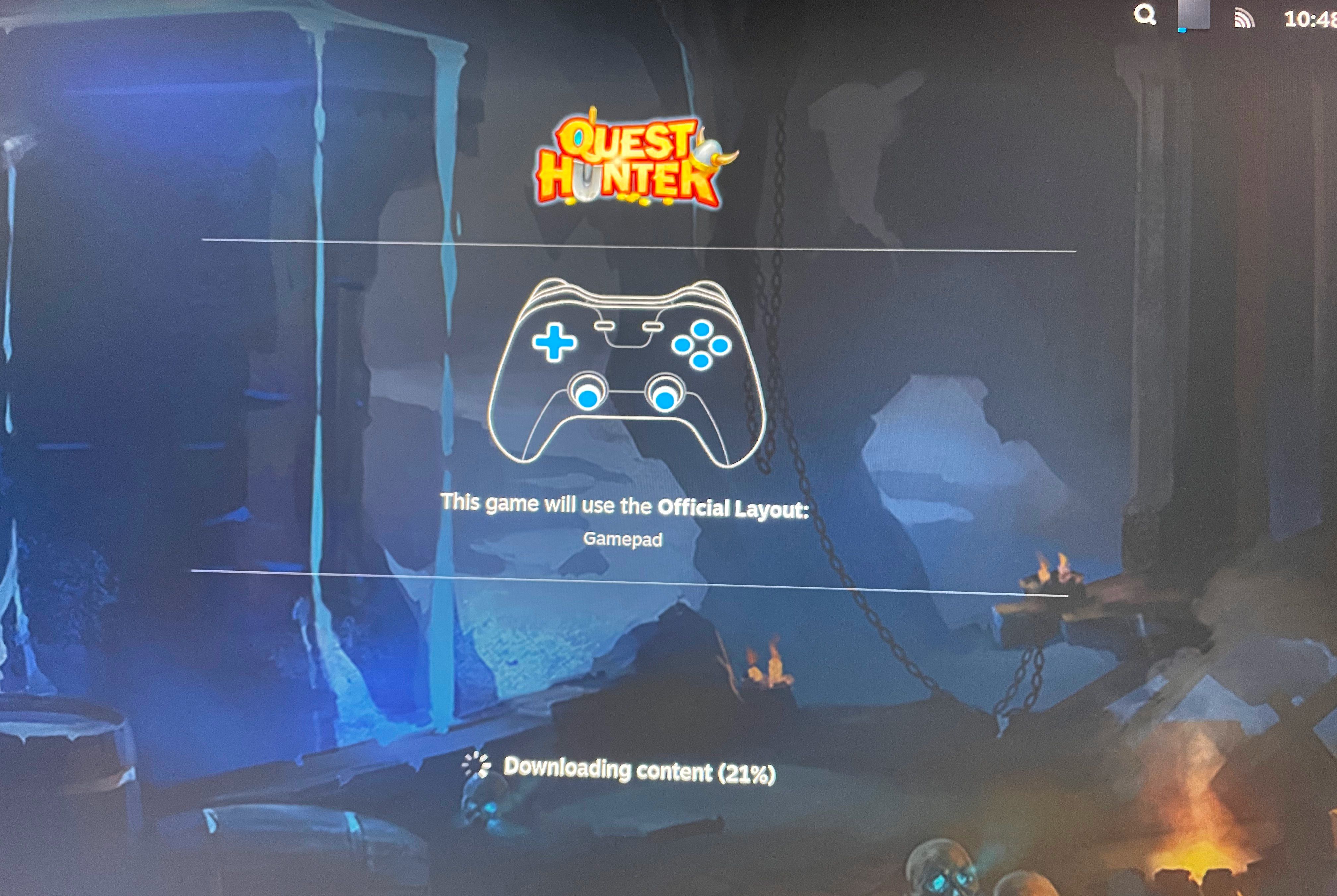 quest hunter loading on steam os