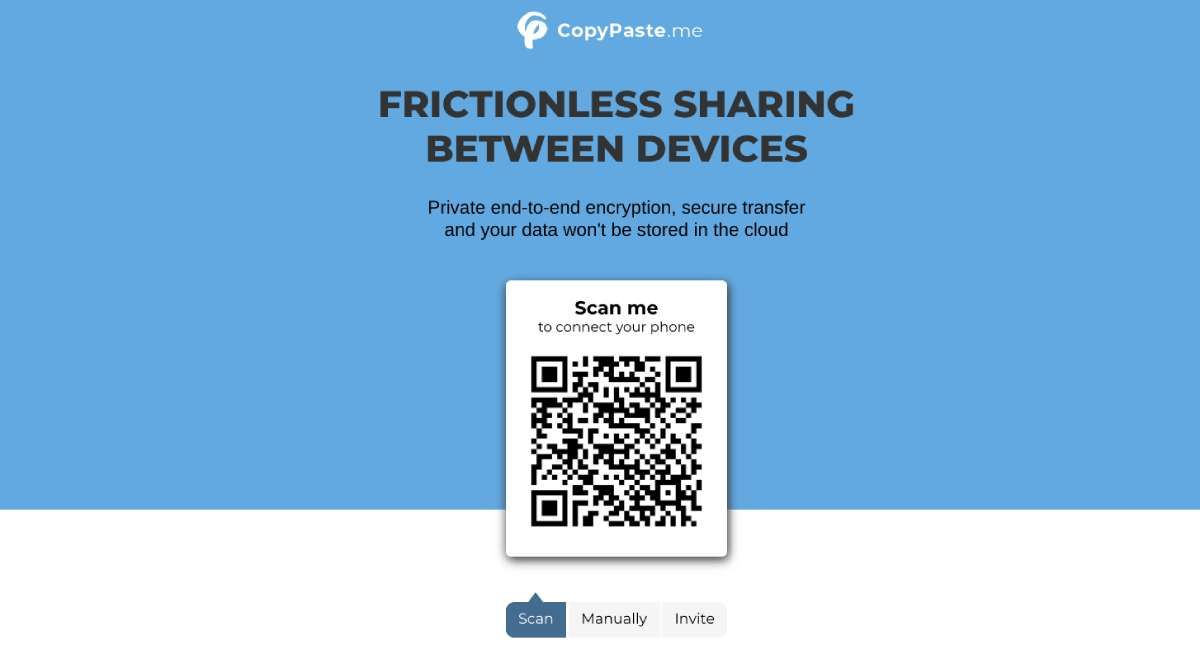 CopyPaste.Me is the most convenient way to share files, texts, or even passwords with someone new