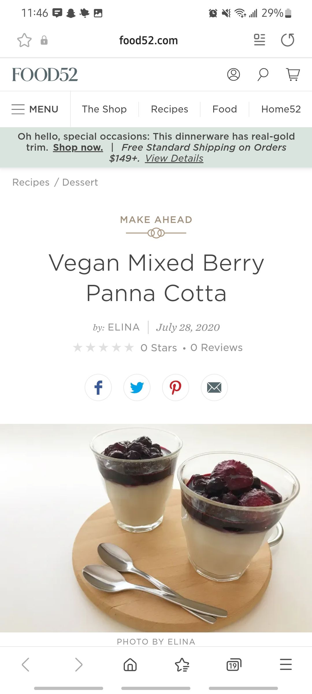 recipe for vegan mixed berry panna cotta on food52's website