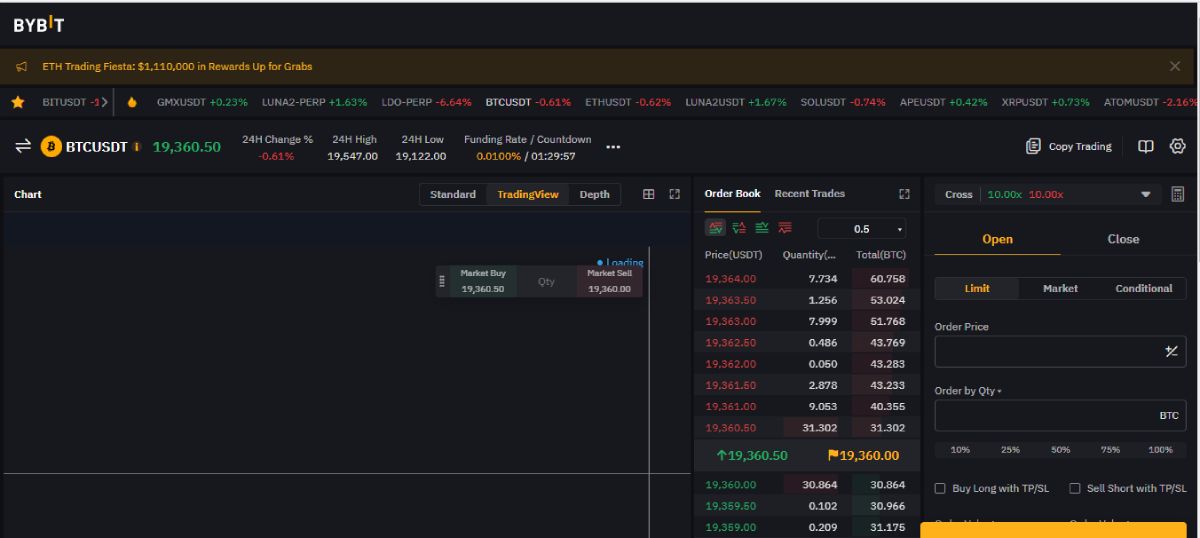 screenshot of bybit trading dashboard