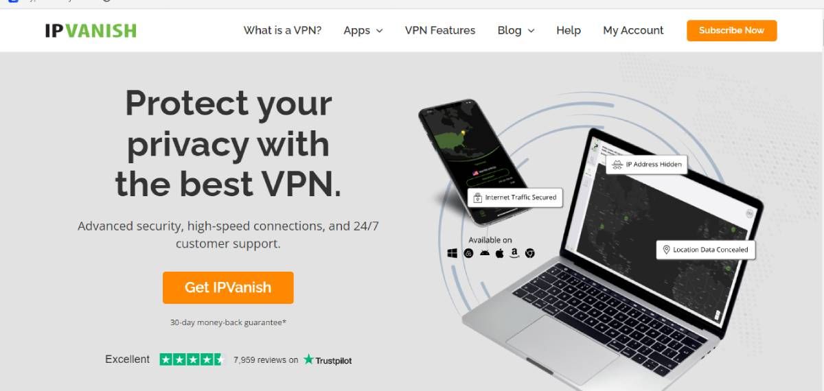 laptop and smartphone connecting to ipvanish vpn
