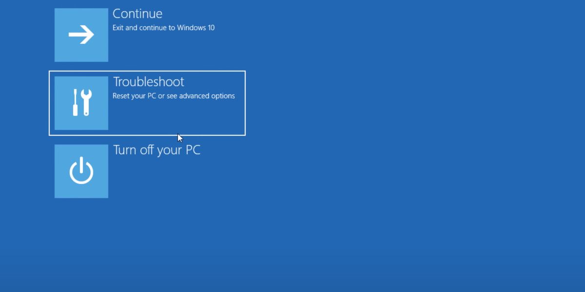 screenshot of windows 11 recovery environment