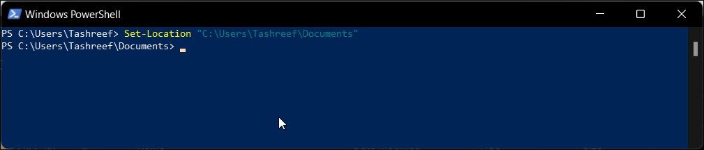 set location powershell command