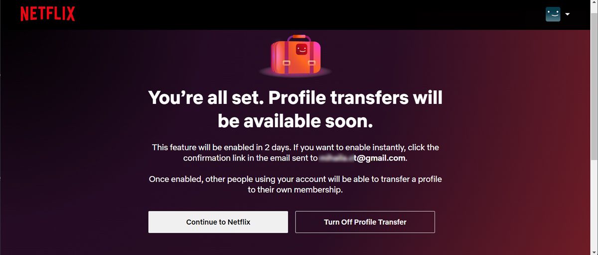 Set up Netflix transfer profile