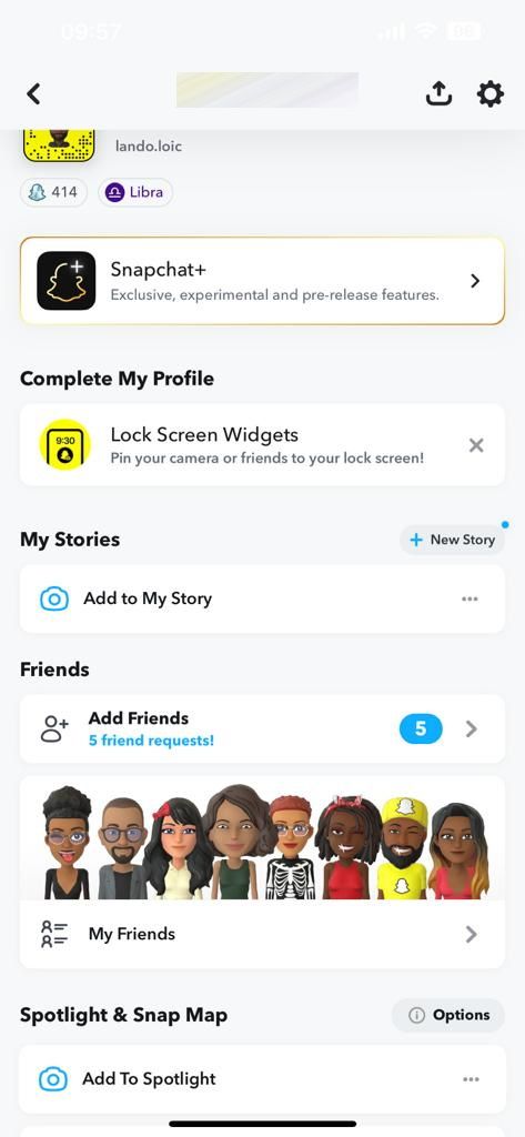 Screenshot showing a Snapchat profile
