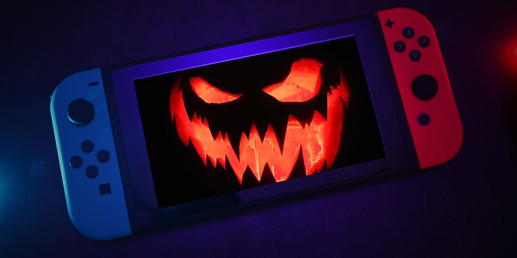 Halloween pumpkin on Nintendo switch screen