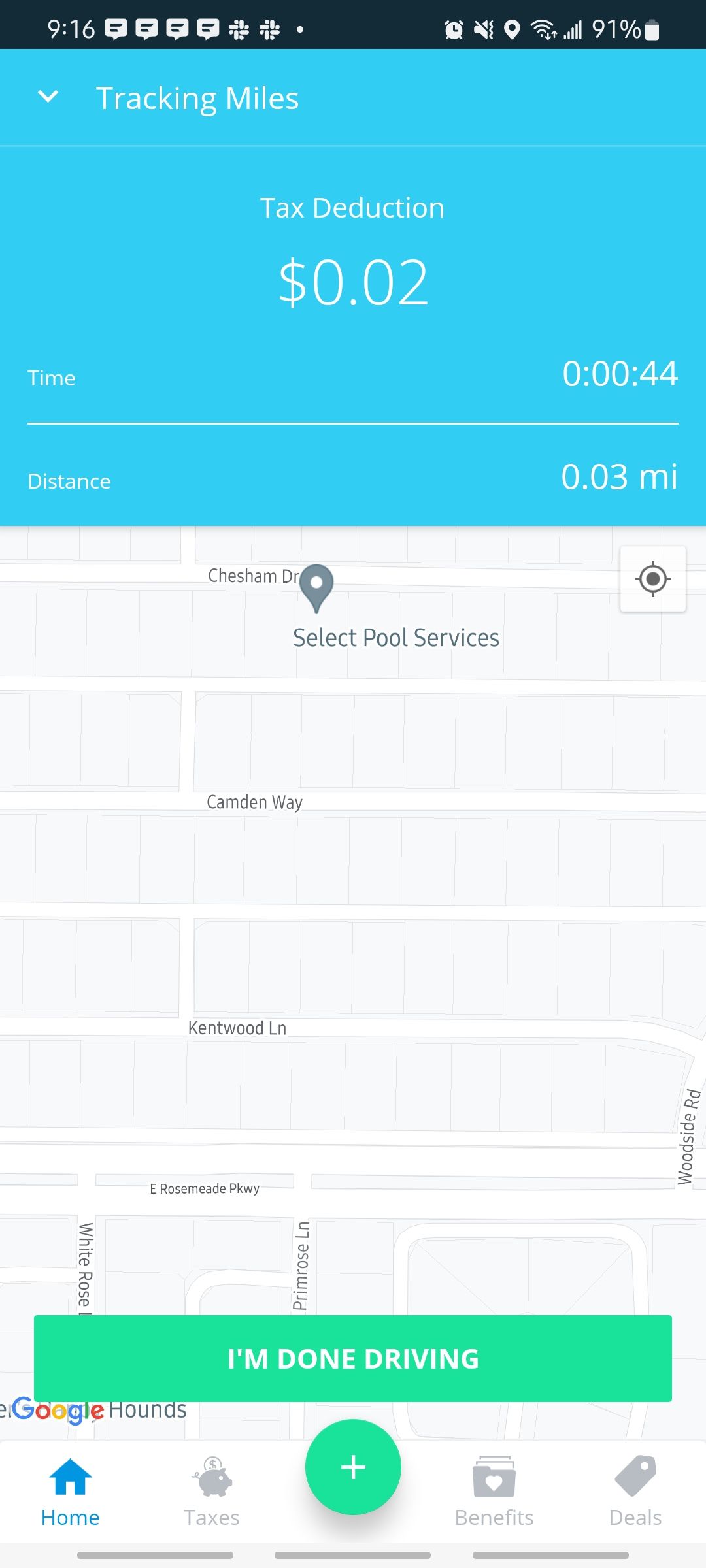 stride app actively tracking a new trip