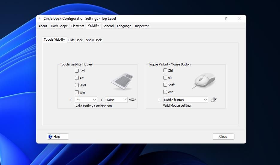 The Toggle Visibility Hotkey option 