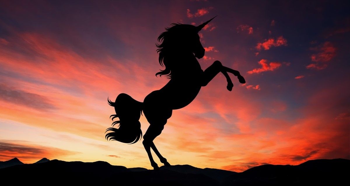unicorn silhouette sunset