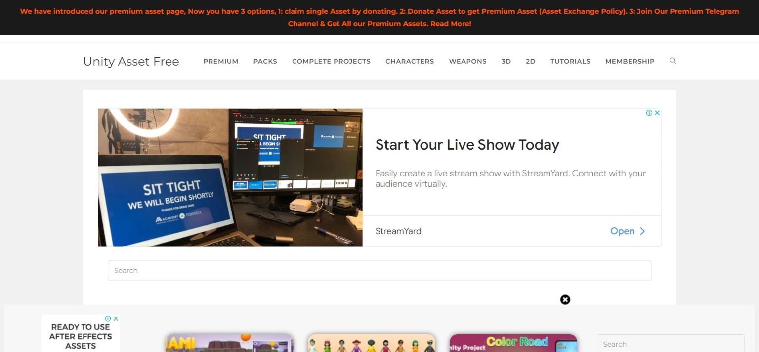 صفحه اصلی Unity Asset Free