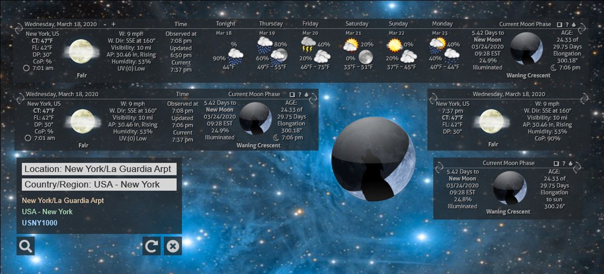 the visions+ weather skin for Rainmeter