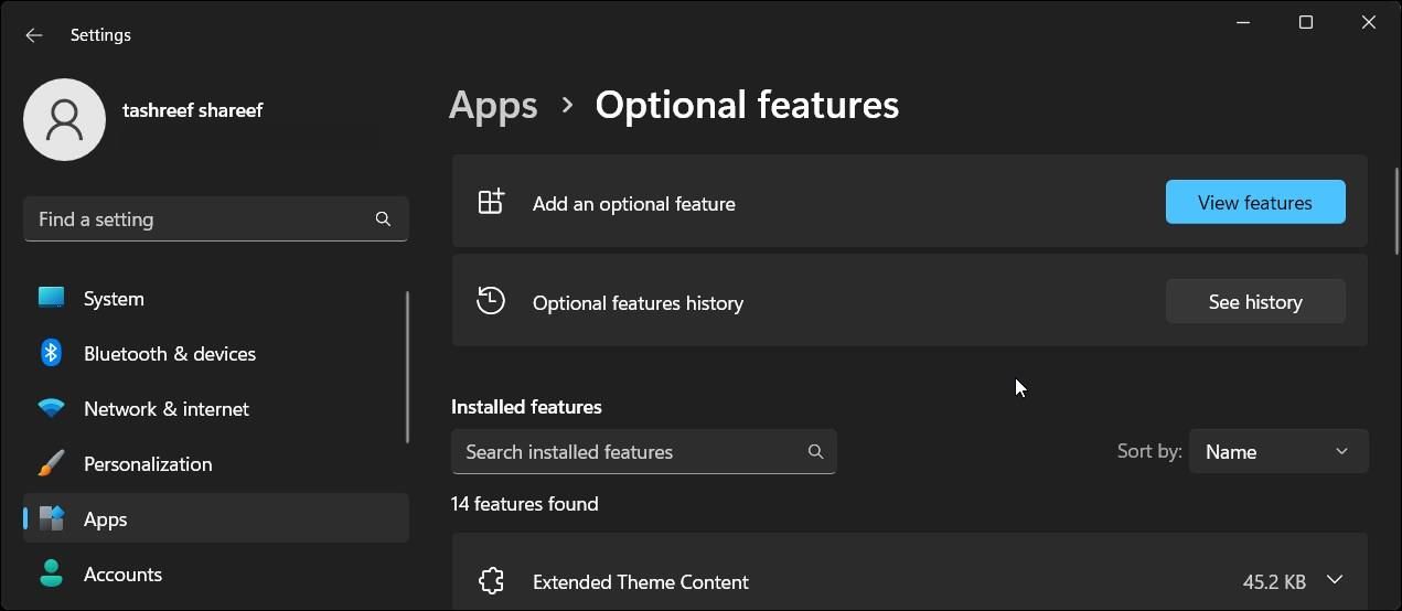 windows 11 apps add optional features