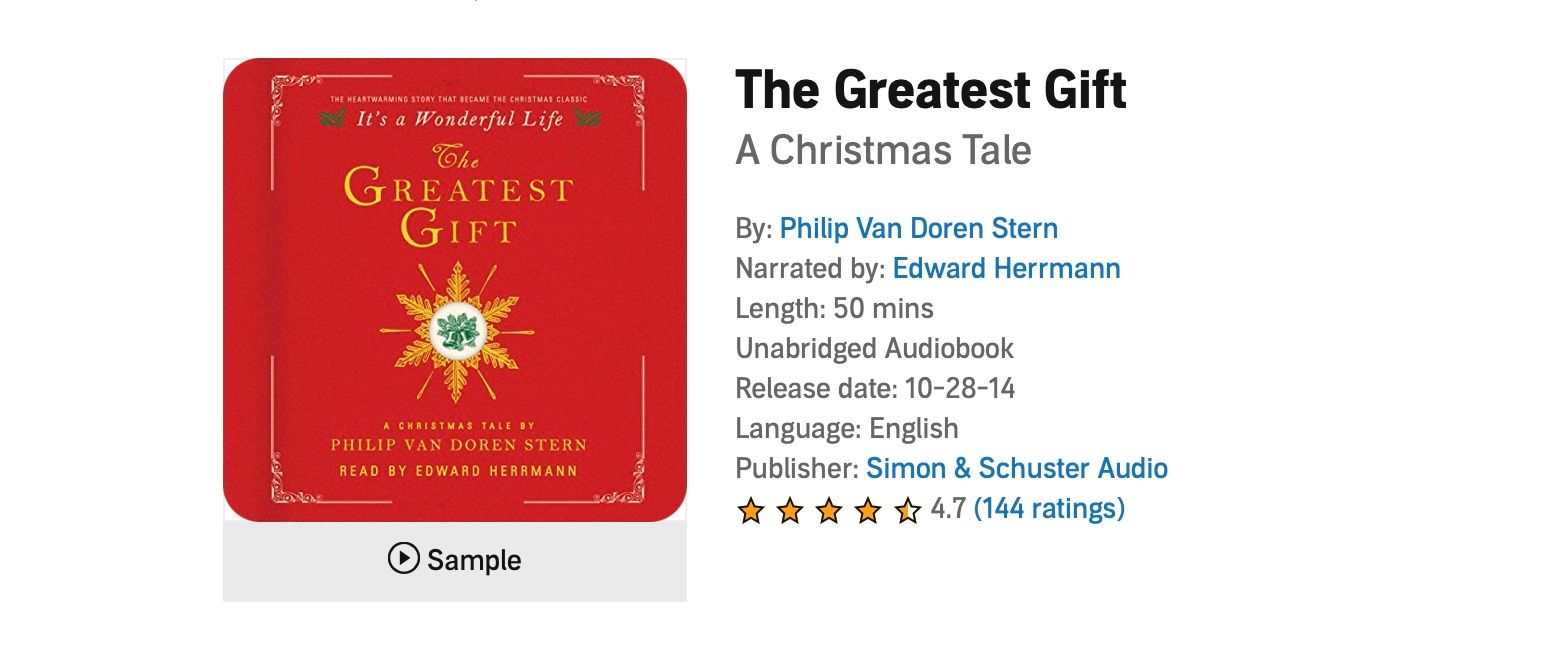 00007Screenshot showing The Greatest Gift Audiobook from Audible