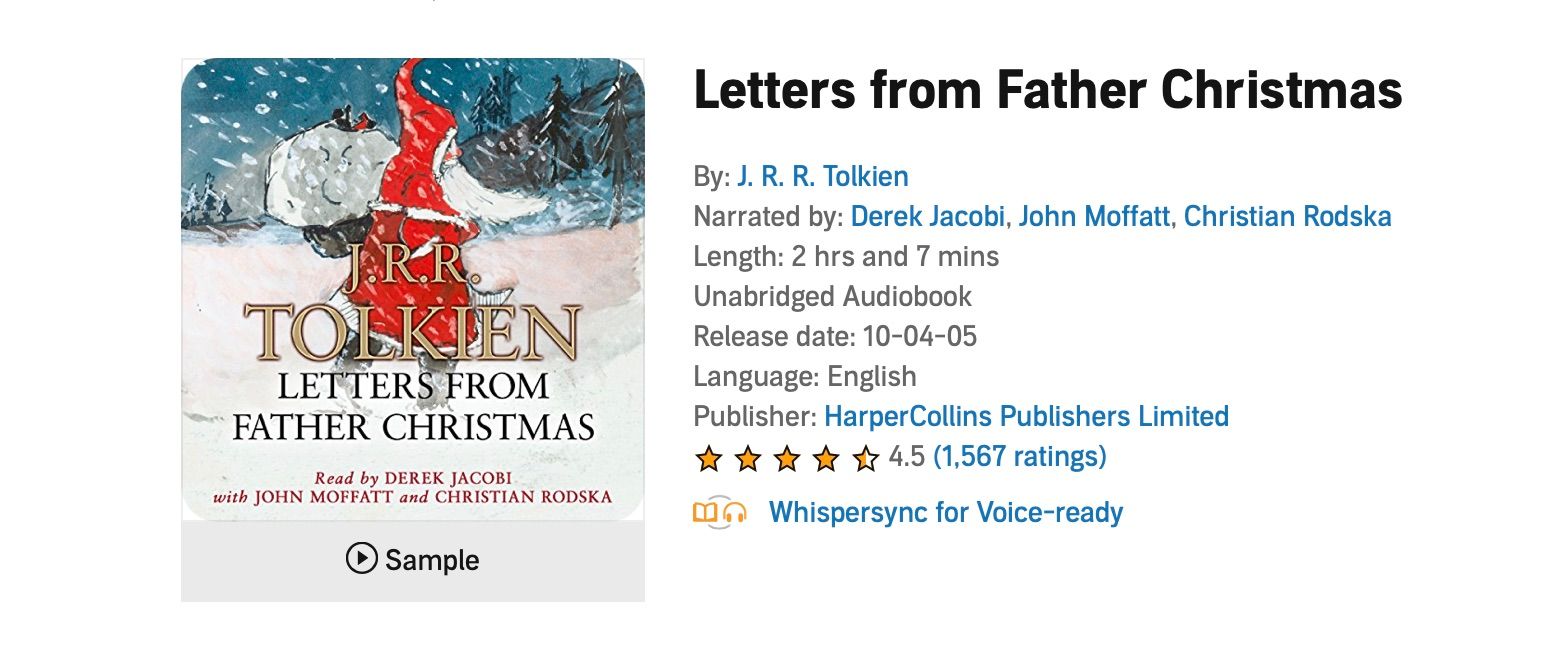 00008 Screenshot showing Letters from Father Christmas Audiobook from Audible