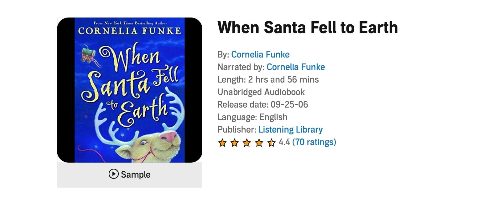 00009 Screenshot showing When Santa Fell to Earth Audiobook from Audible