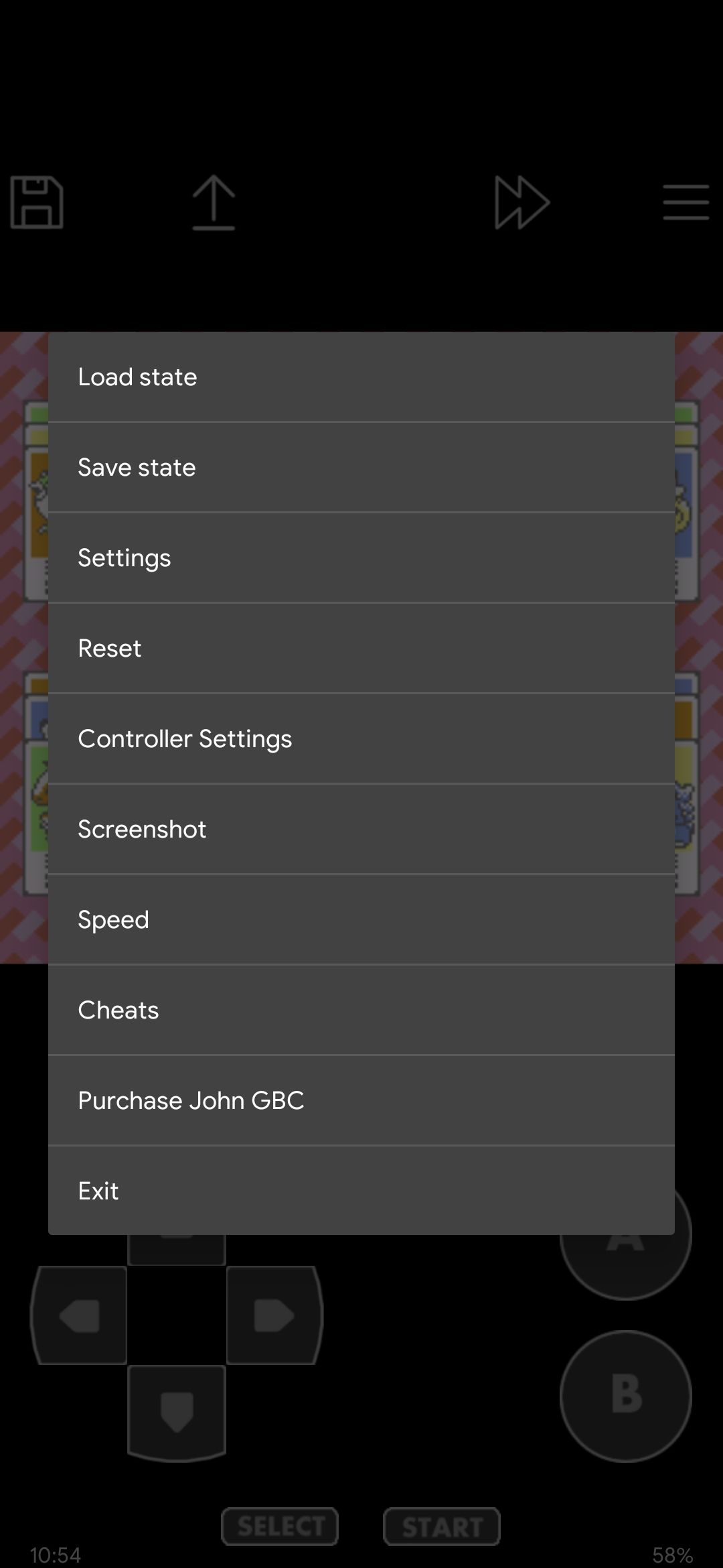 John GBAC settings menu