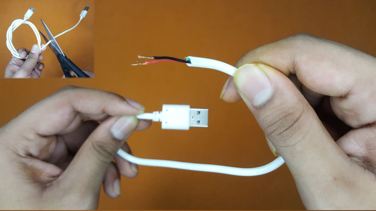Coupez un câble USB et divisez les fils