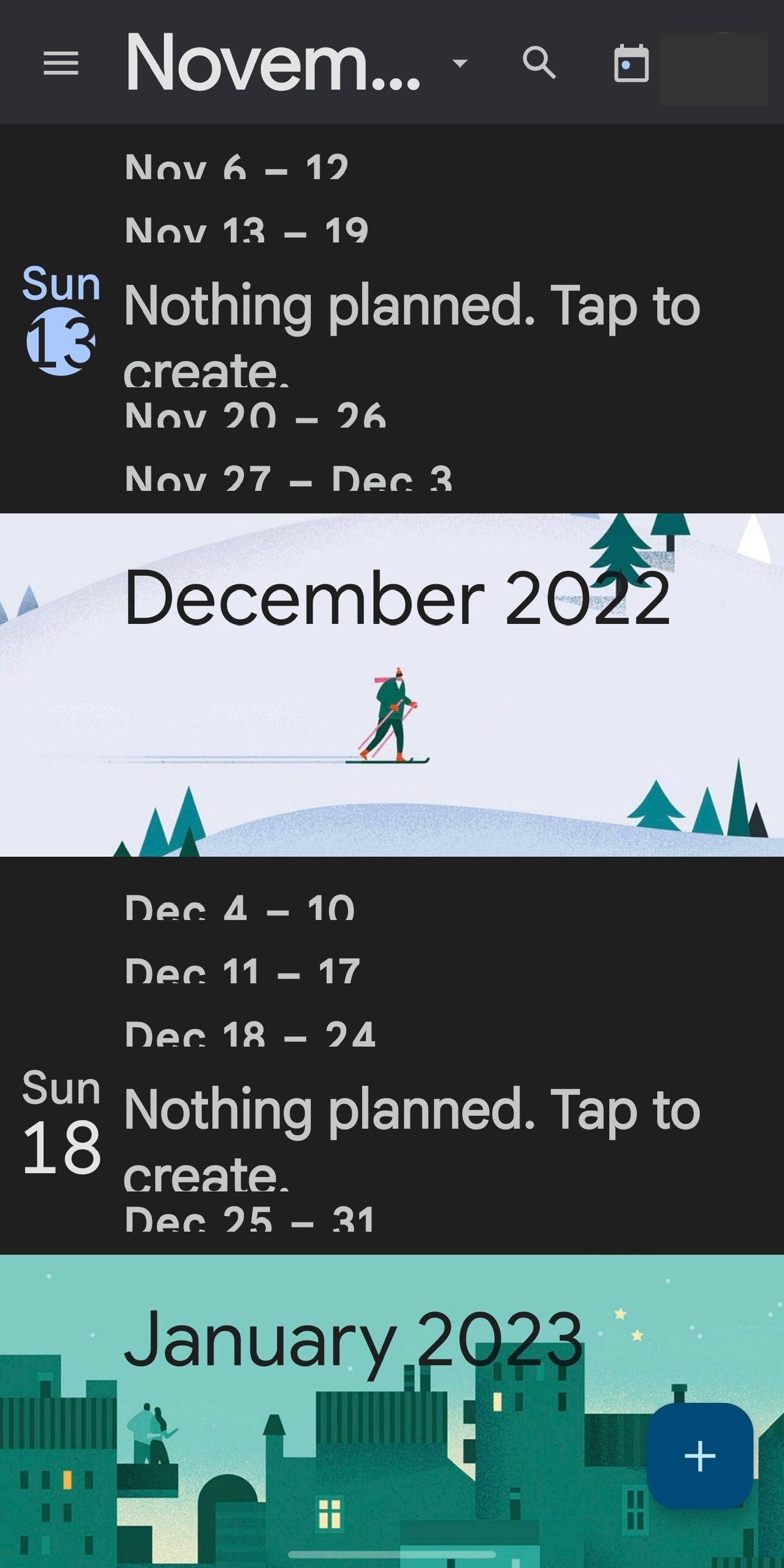 Clicking on the Three Horizontal Lines in the Top-left Corner of the Google Calendar App for Android