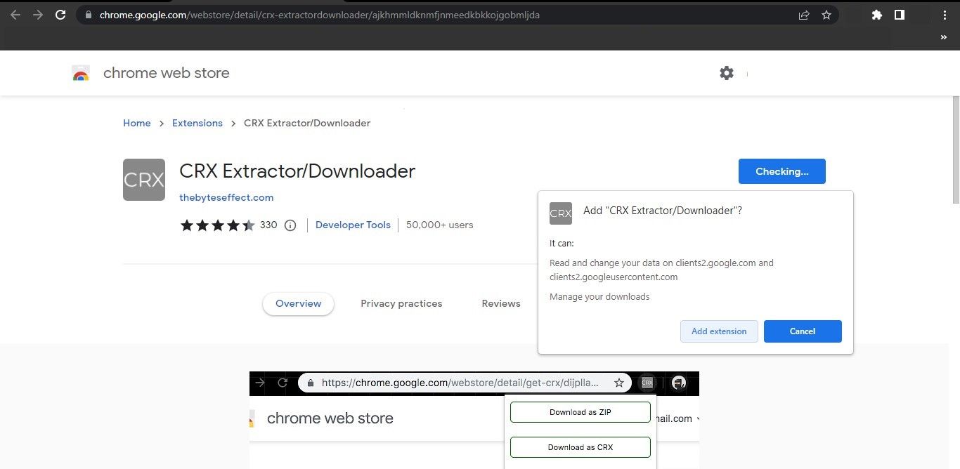 Instalación de la extensión CRX Extractor Downloader desde Chrome Web Store
