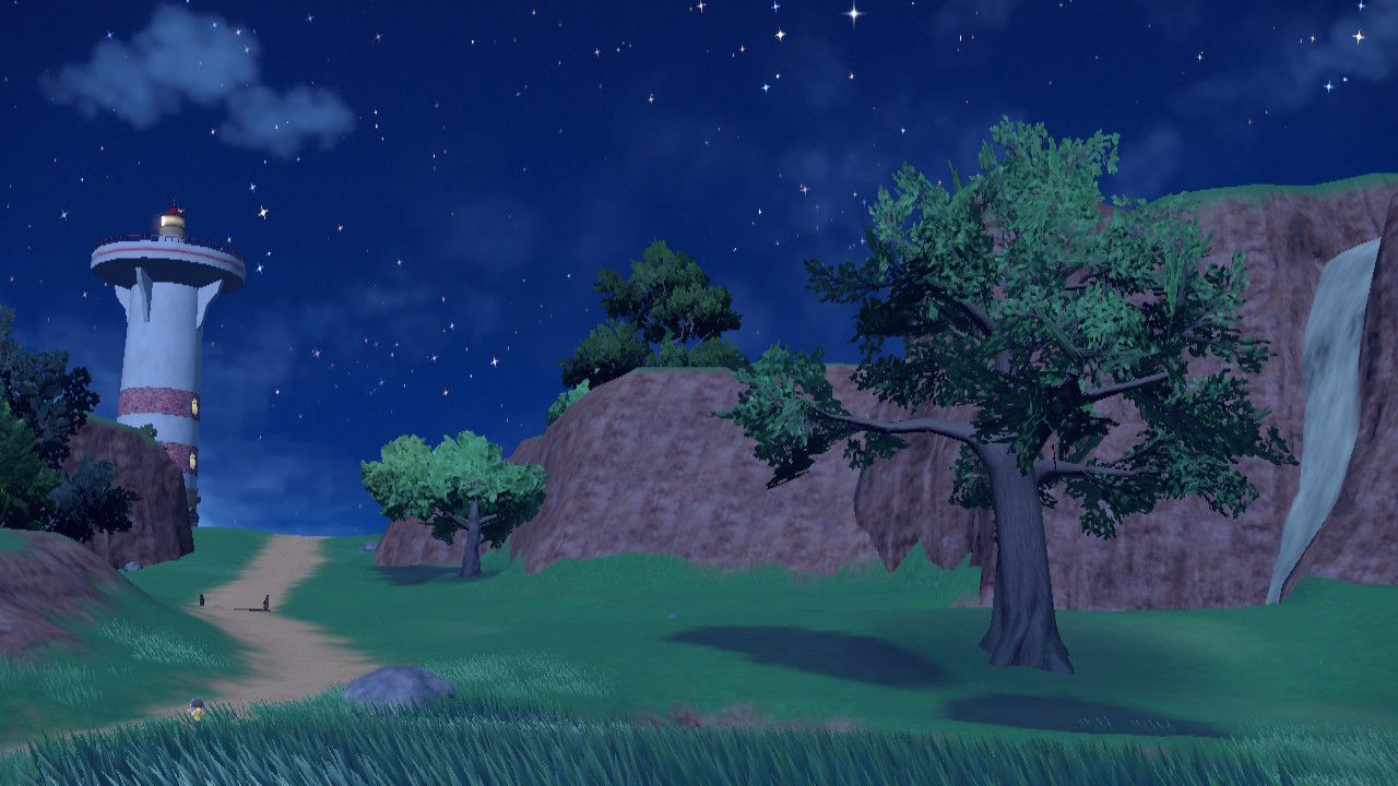 Une capture d'écran utilisant la fonction appareil photo dans Pokemon Violet mettant en évidence la première zone ouverte du jeu 