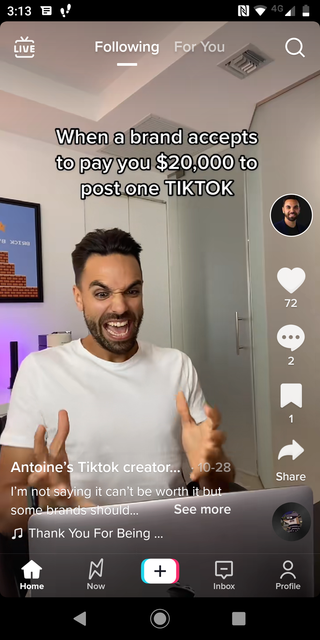 اسکرین شات تاثیرگذار محتوا در TikTok