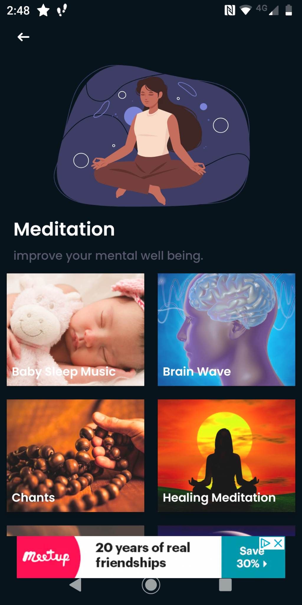 Life: Meditation & Sleep Music meditation options