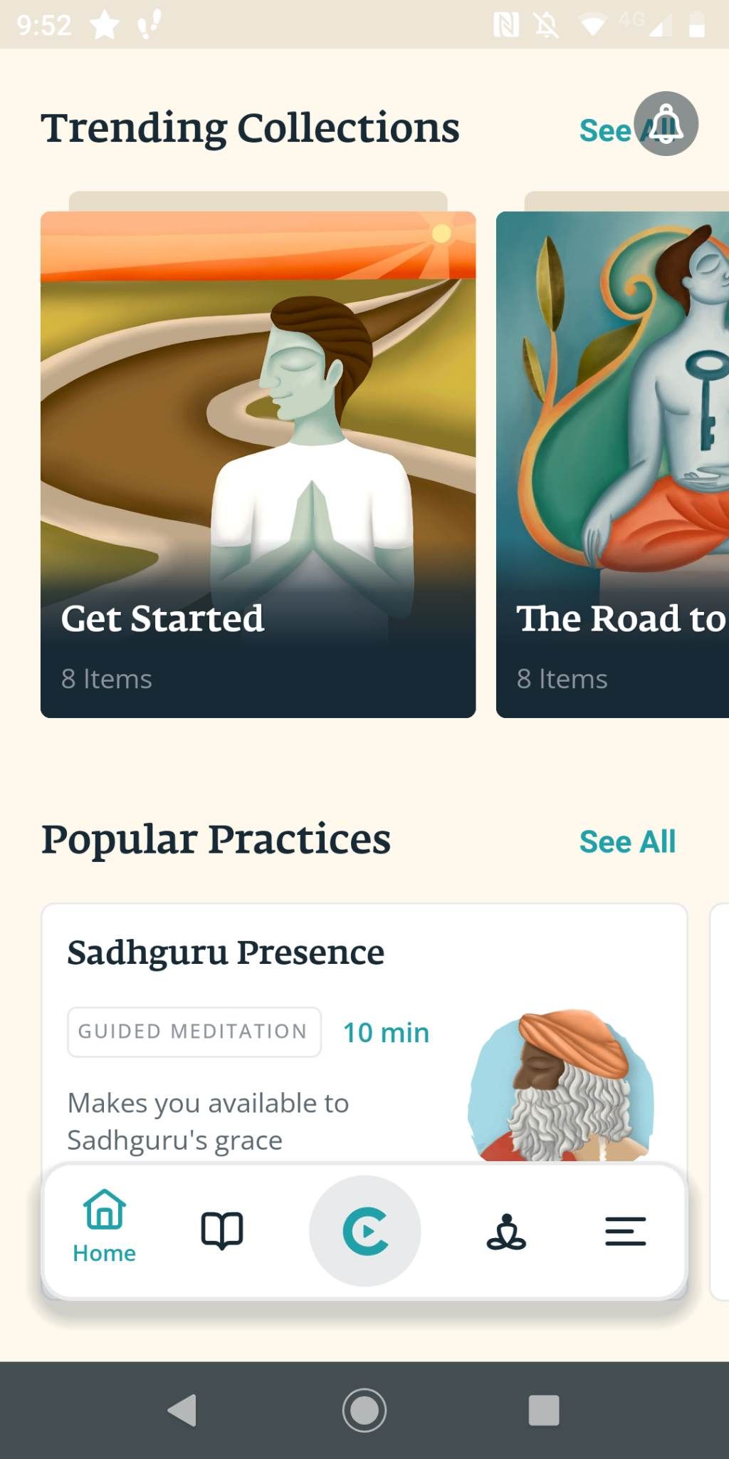 Sadhguru app trending collection page