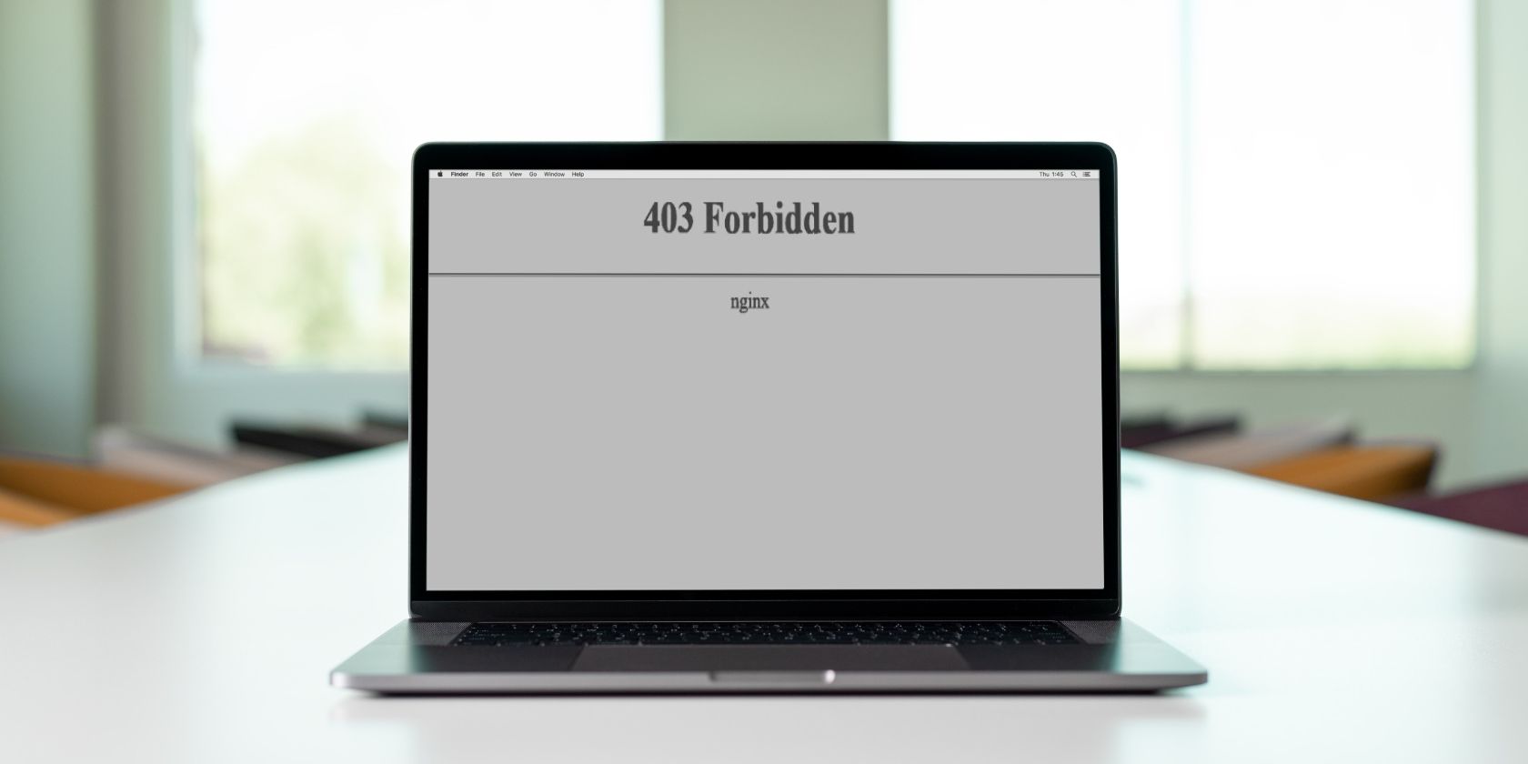403 Forbidden error message on a laptop