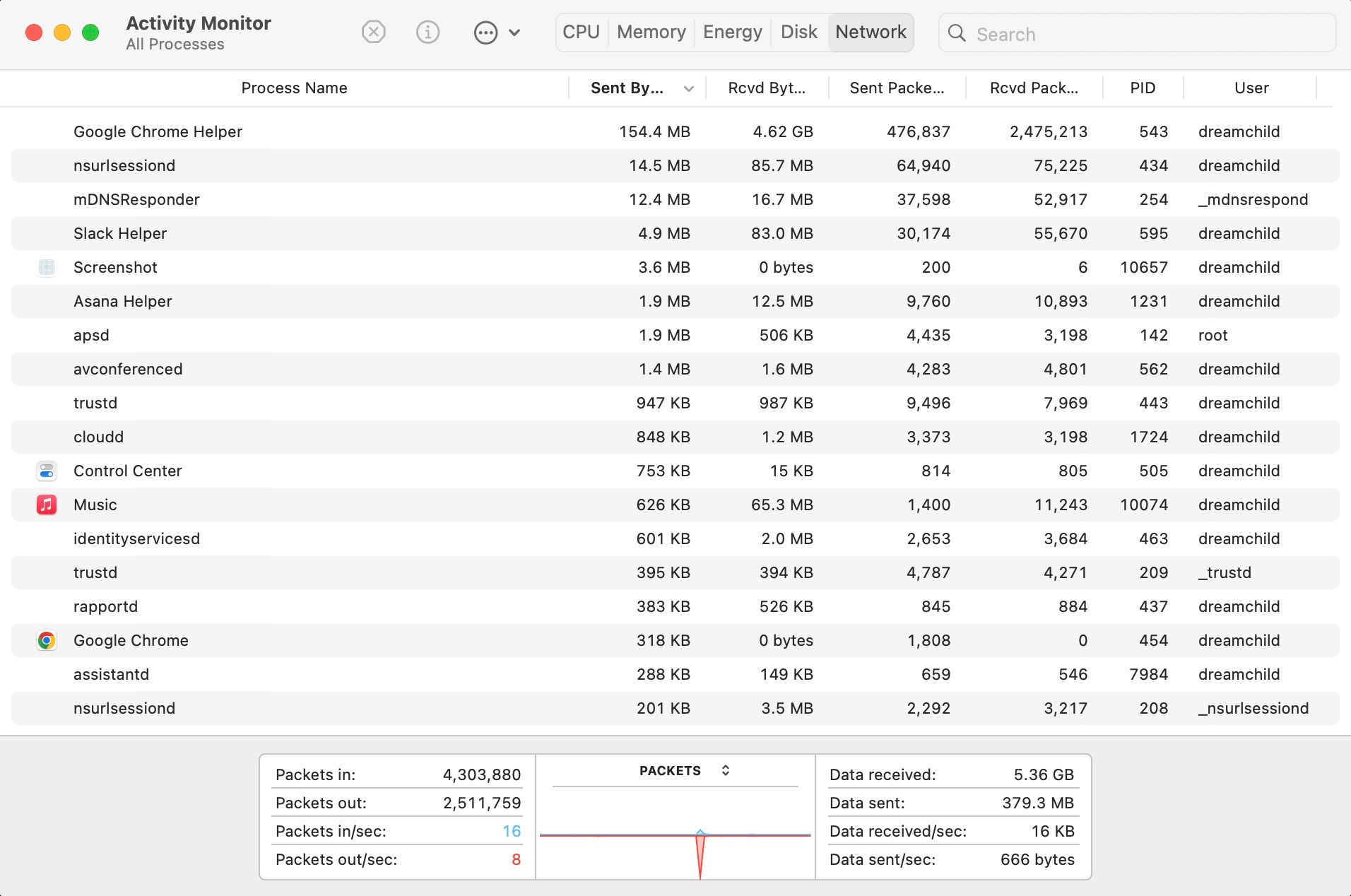 Guia Rede do Activity Monitor no macOS