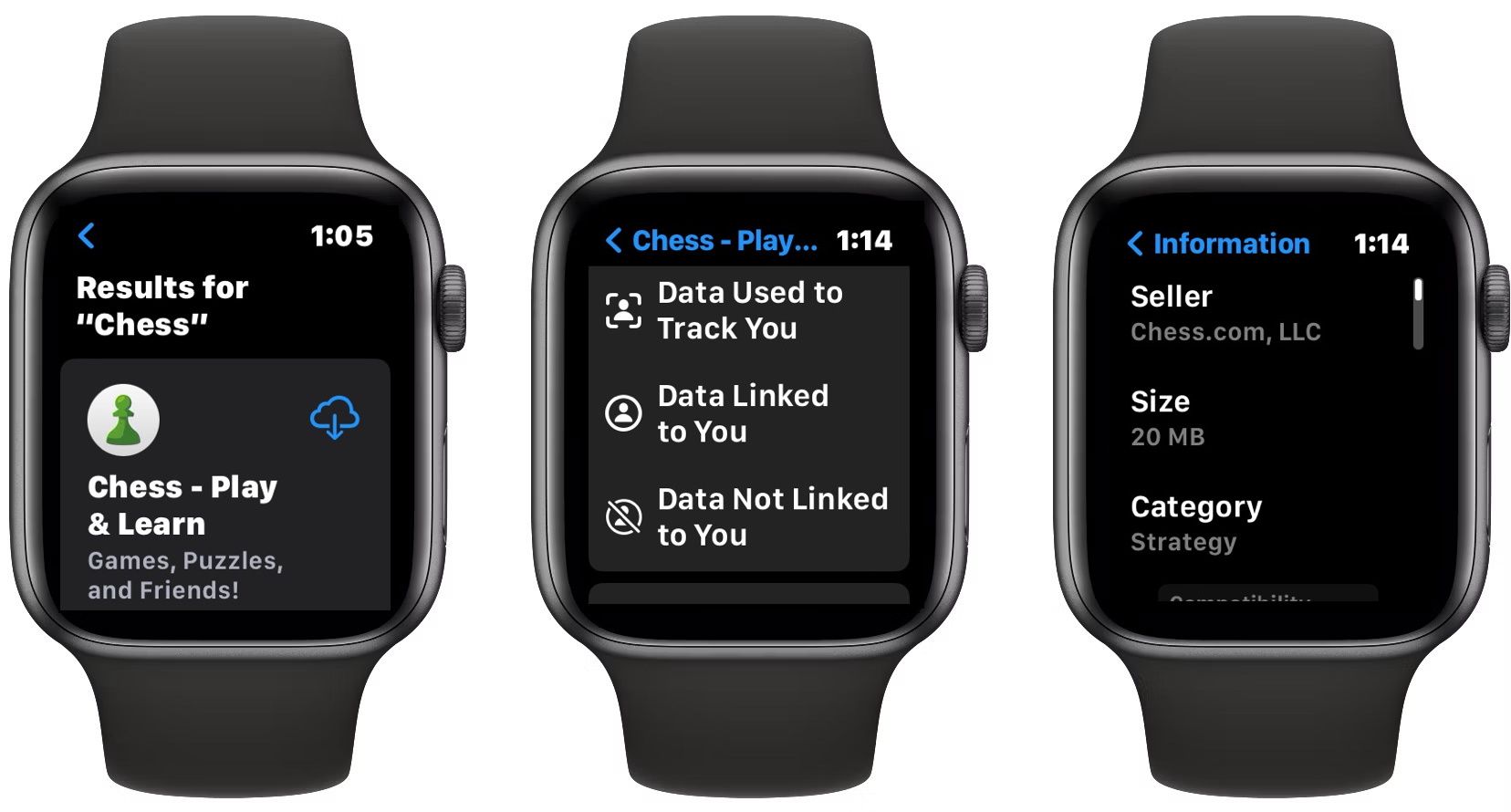 Apple Watch Check apps information app store