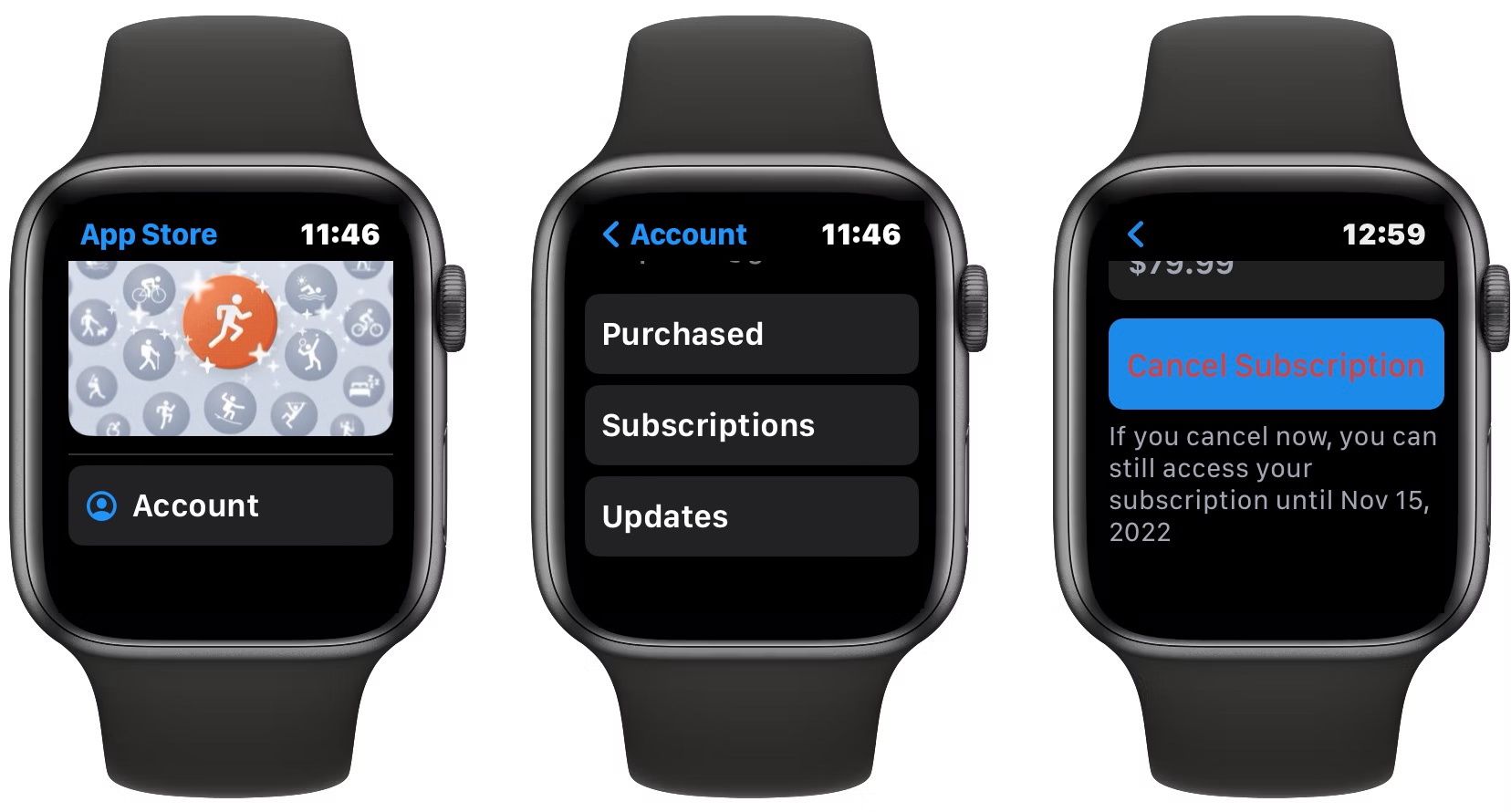 Apple Watch Manage Subscriptions