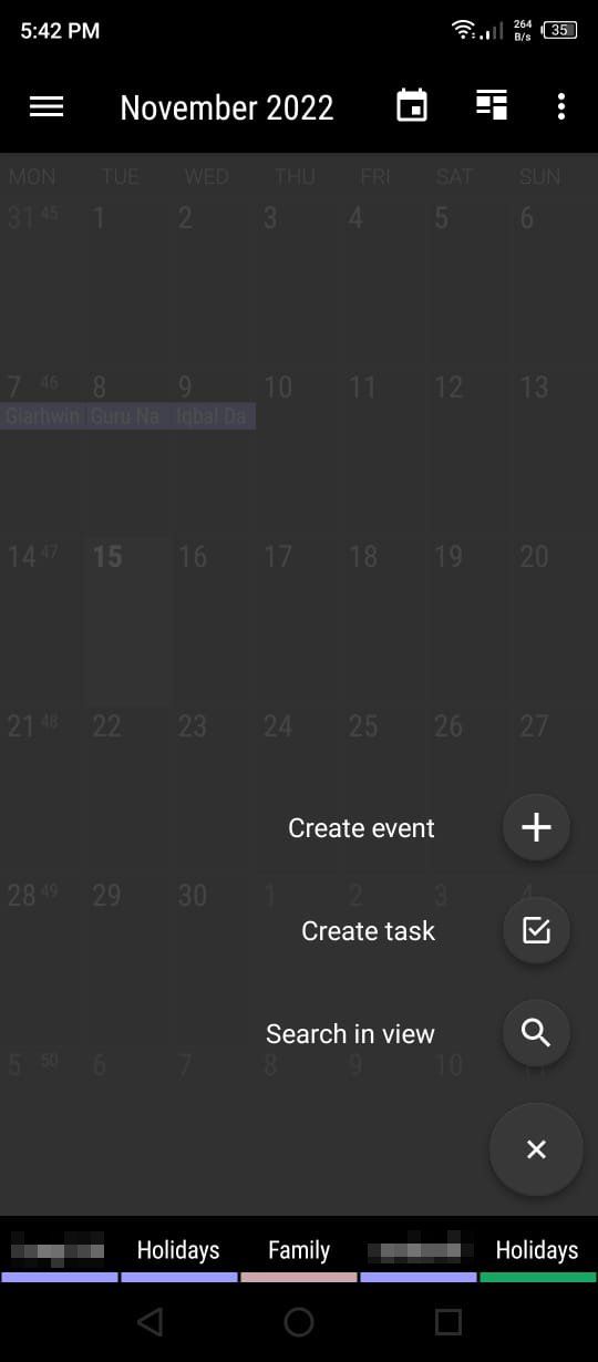 Business Calendar 2 - Create an Event
