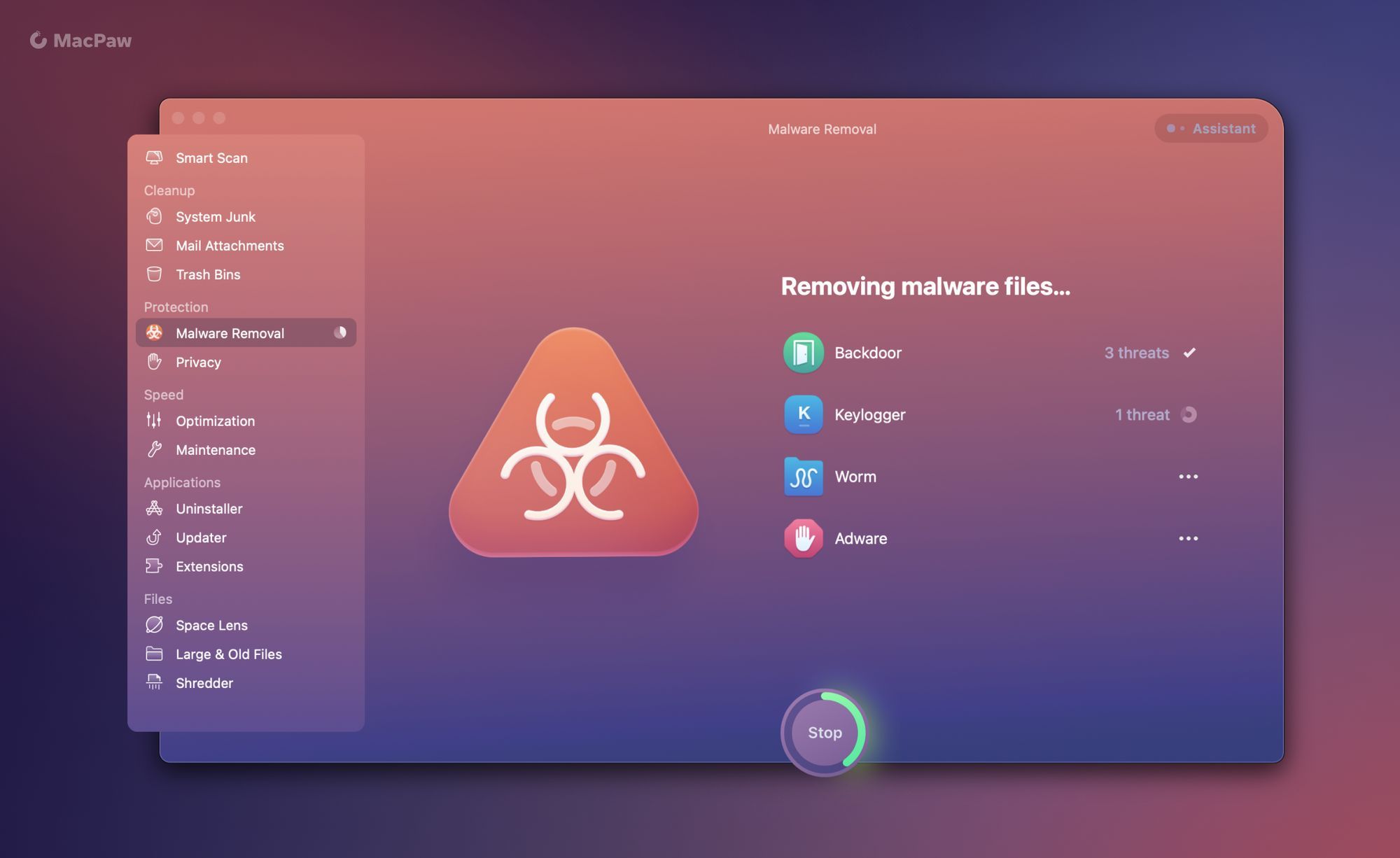 CleanMyMac removing malware
