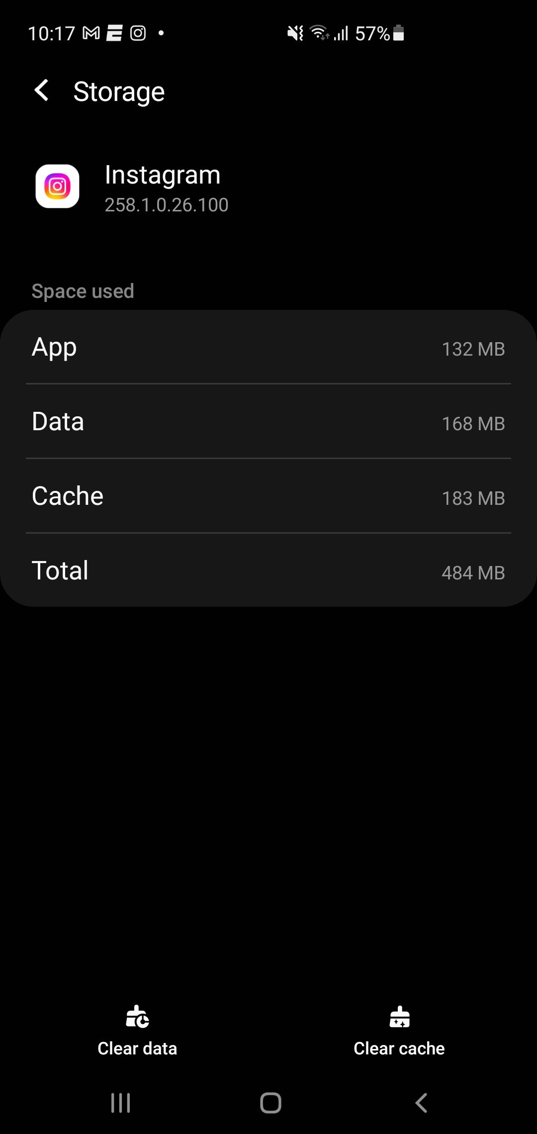 Clear Instagram app cache
