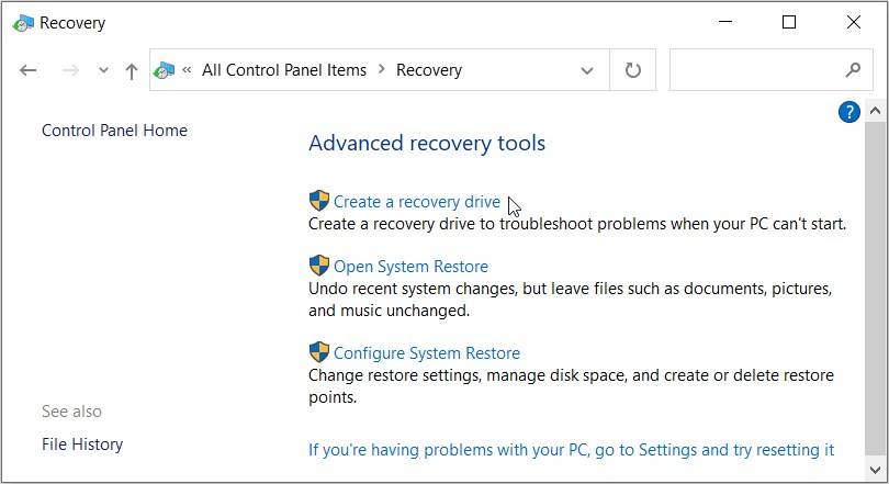 10 Ways to Open the Windows Recovery Drive Tool