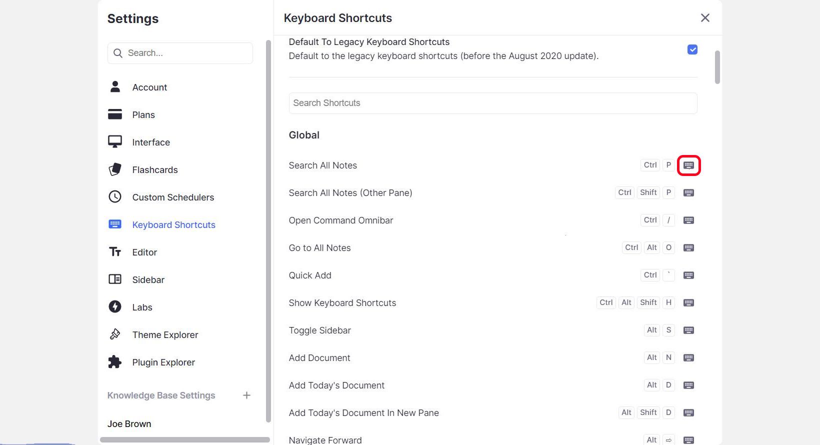 Customize Keyboard Shortcuts in RemNote
